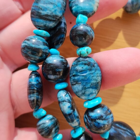 Jay King DTR blue Plume and Turquoise 43" Necklace 925 Sterling Silver, - Picture 9 of 16